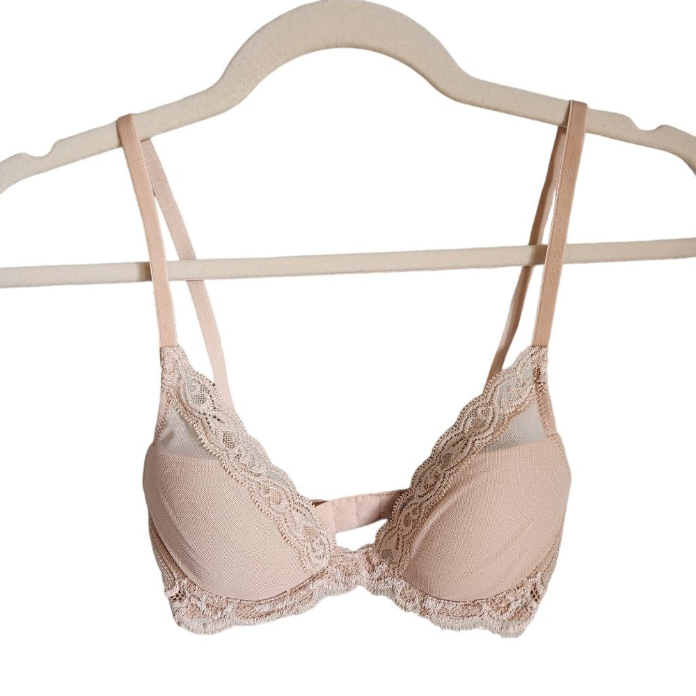 Natori Bra 30C Nude Buff Feathers Cosmetic NEW 730023